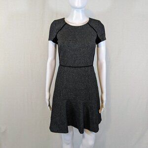 J Crew Dark Gray and Black Short Sleeve Dress Women's Size 0